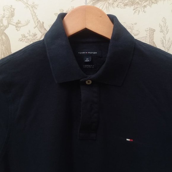 Tommy Hilfiger Size S Custom Fit Polo Shirt Navy Blue - Picture 6 of 6